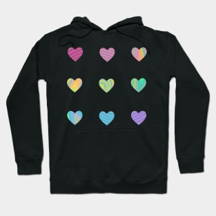 Mini Rainbow Static Hearts Sticker Pack Hoodie